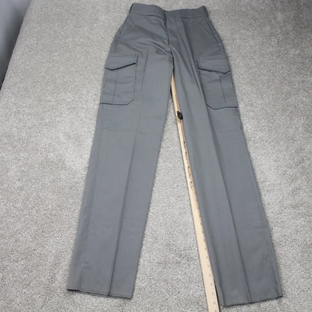 Elbeco Pants NWT Men 26 Gray Cargo Pocket Cotton/Polyester Straight Leg Unhemmed
